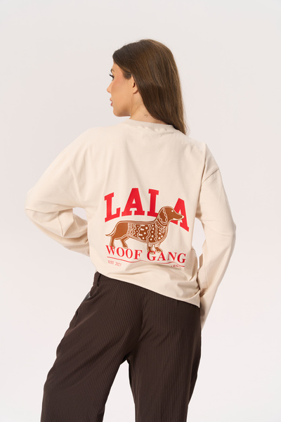 Longsleeve Lala Woofgang Winterland Beżowy