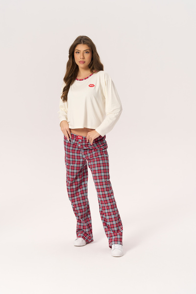 KISS Spodnie Piżamowe w Kratę