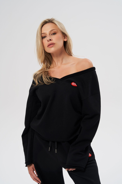 KISS Czarna Bluza z Dekoltem May