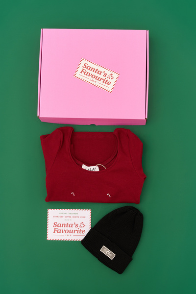 XMAS BOX Top Candycane + Czapka