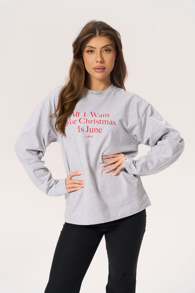 Longsleeve Lala All I Want For Christmas Szary