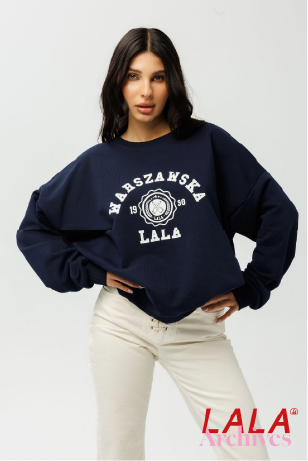 [preorder] LALA ARCHIVES Bluza Warszawska Lala Flora Navy