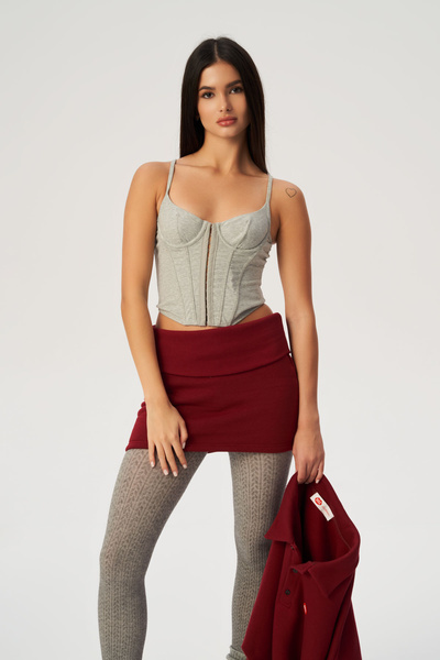 KISS Journal Mini Jupe Rouge Bourgogne