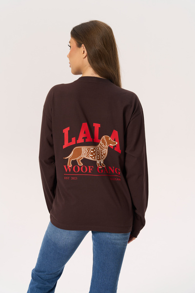 Longsleeve Lala Woofgang Winterland Czekoladowy