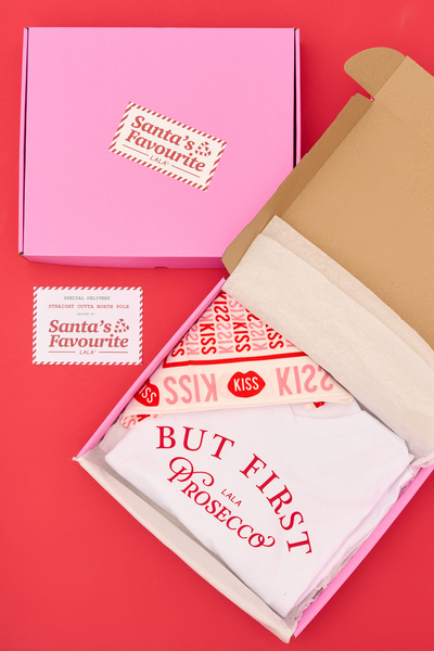 XMAS BOX But First Prosecco Koszulka + Apaszka