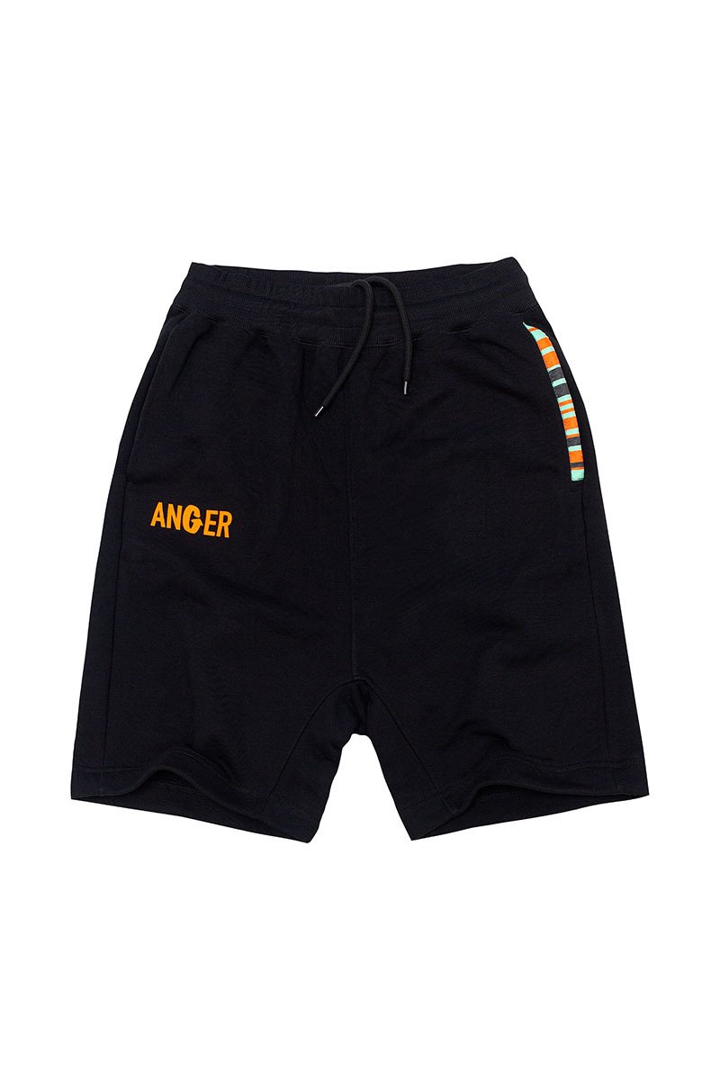 Anger Jet Black Sport Shorts