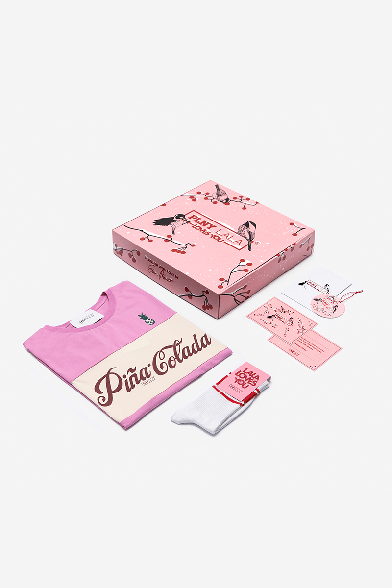 BOX Pina Colada Pink Tee + Socks