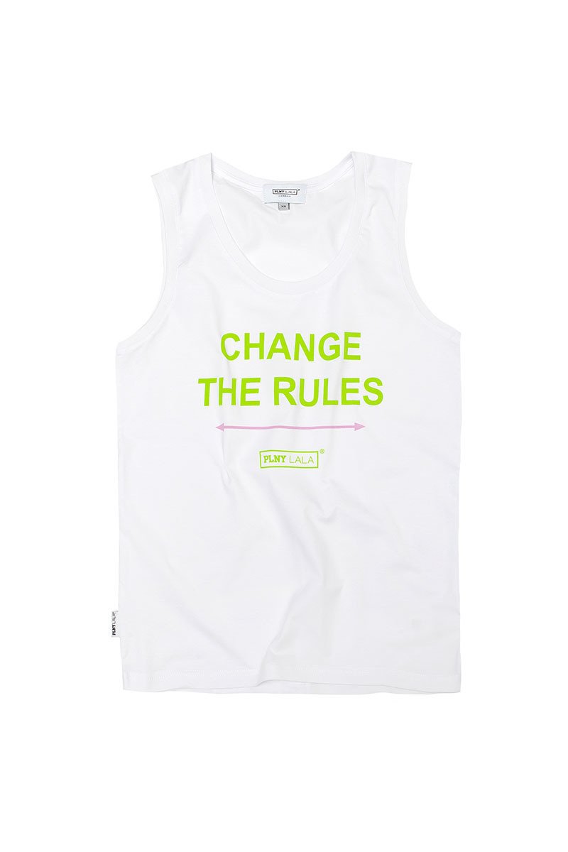 Change The Rules White Tank Top