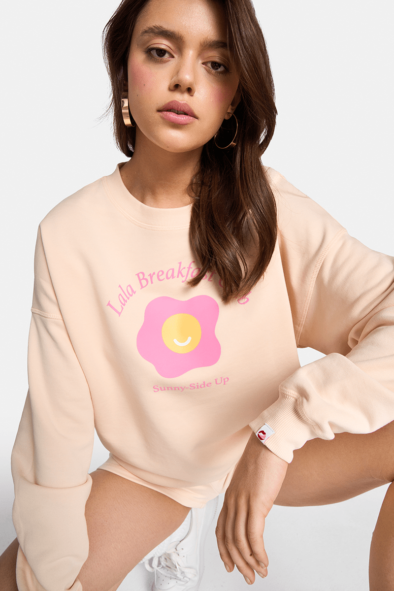 LALA Breakfast Club Flora Creme Sweatshirt