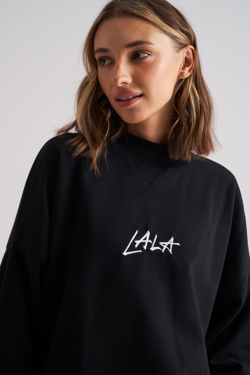 LALA Spot Black Oversized Sweatshirt