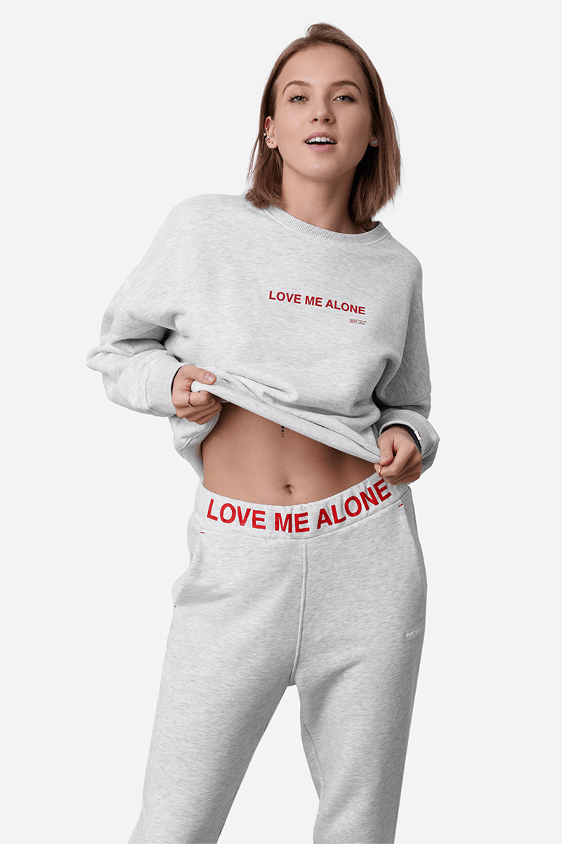 Love Me Alone Kansas Light Grey Sweatshirt
