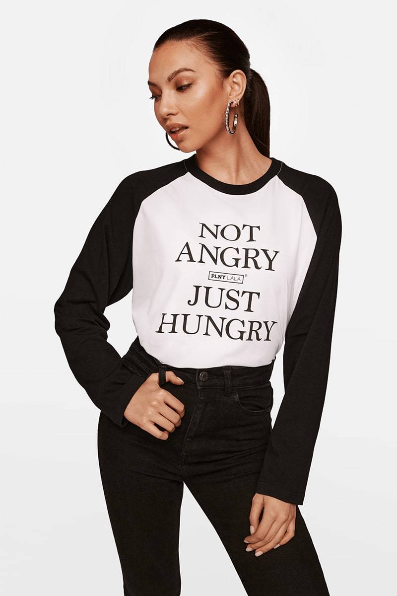 Not Angry Just Hungry Shirley White Longsleeve