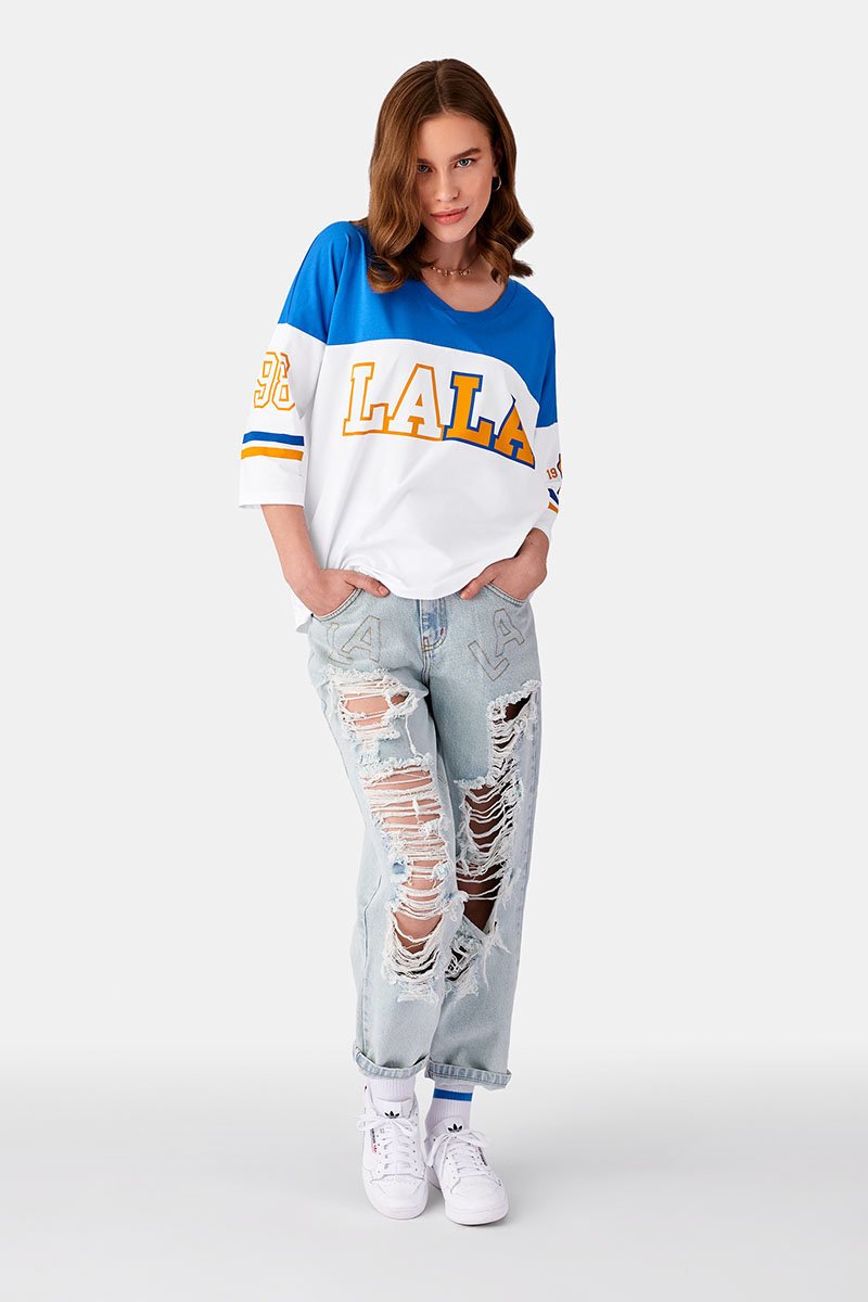 PLNY LALA Lizzie White Tee + Rodeo Jeans