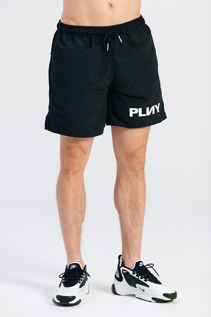 PLNY Noir Black Swimming Shorts