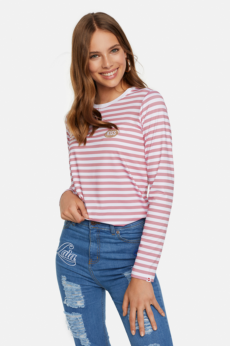 Petite KISS French Fit Rose Stripes Longsleeve 