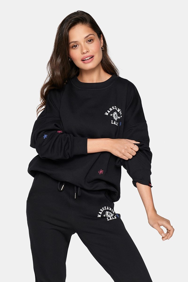 Warszawska LALA Flora Black Sweatshirt