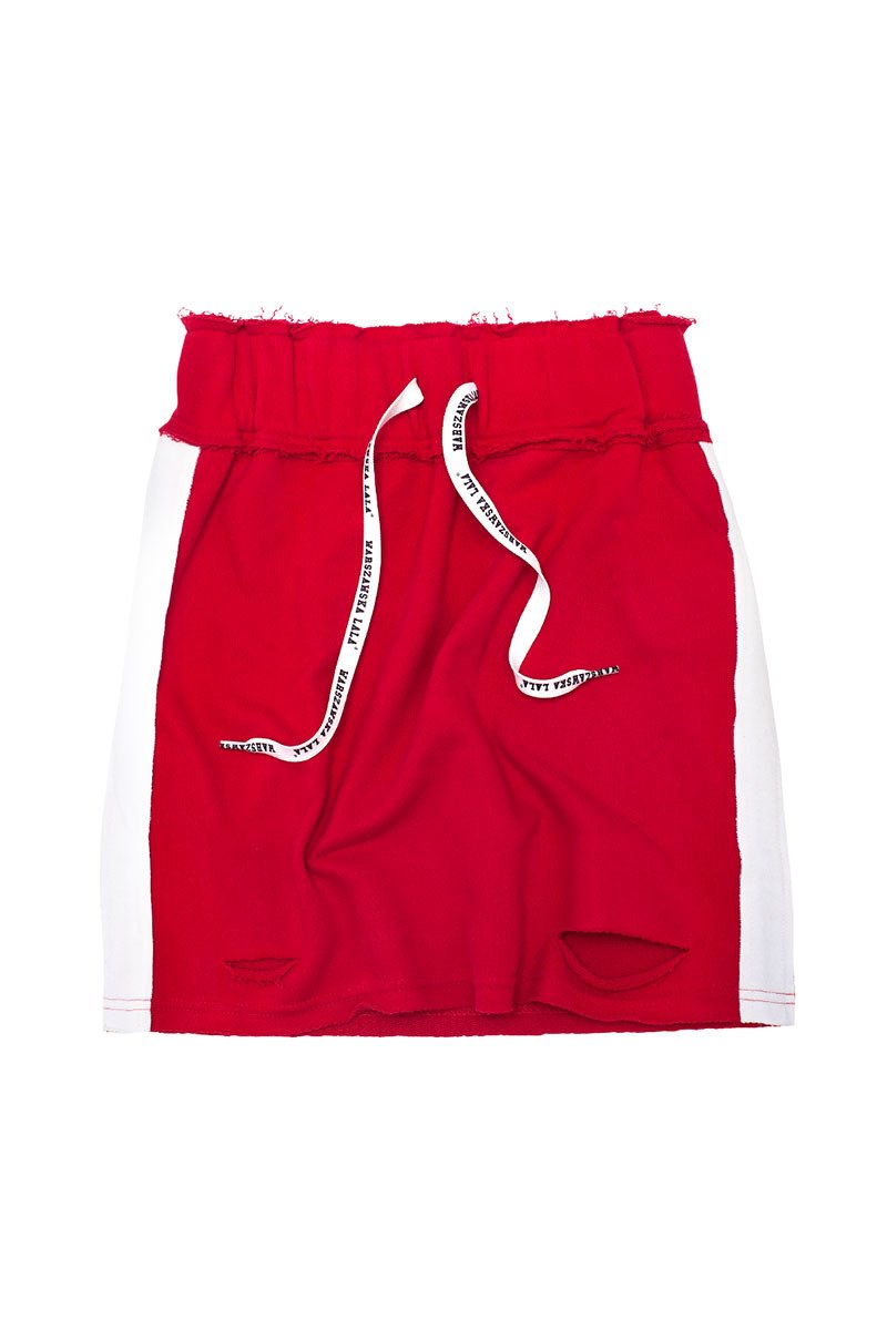 Warszawska LALA Raw Chilli Red Mini Skirt